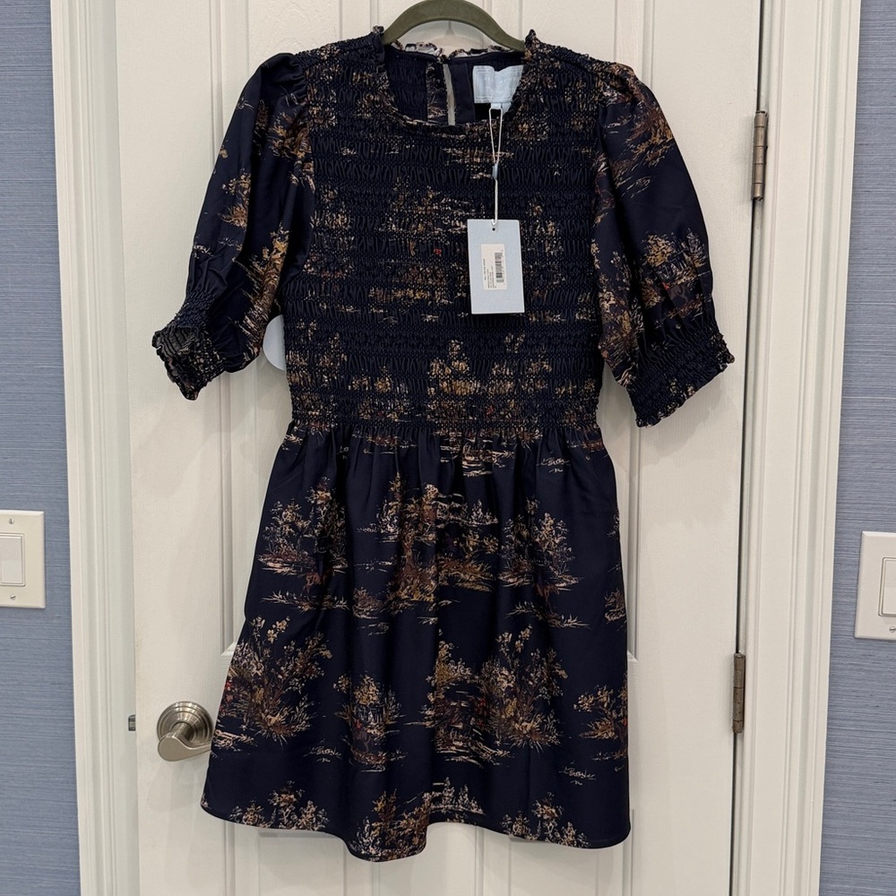 Hill House Home Ellie Nap Dress Equestrian Toile Navy